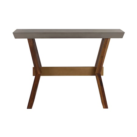 Armen Living Picadilly Rectangle Console Table in Acacia Wood and Concrete LCPJCNCC